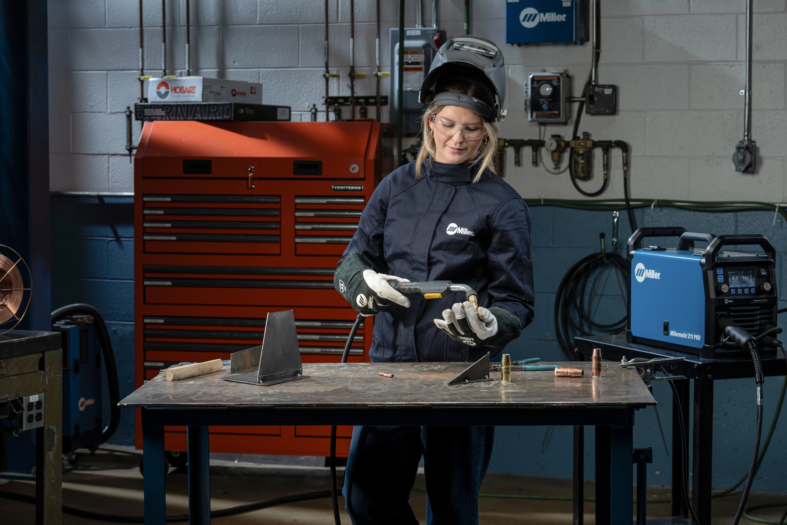 Bernard Wingman being used in a shop application setting