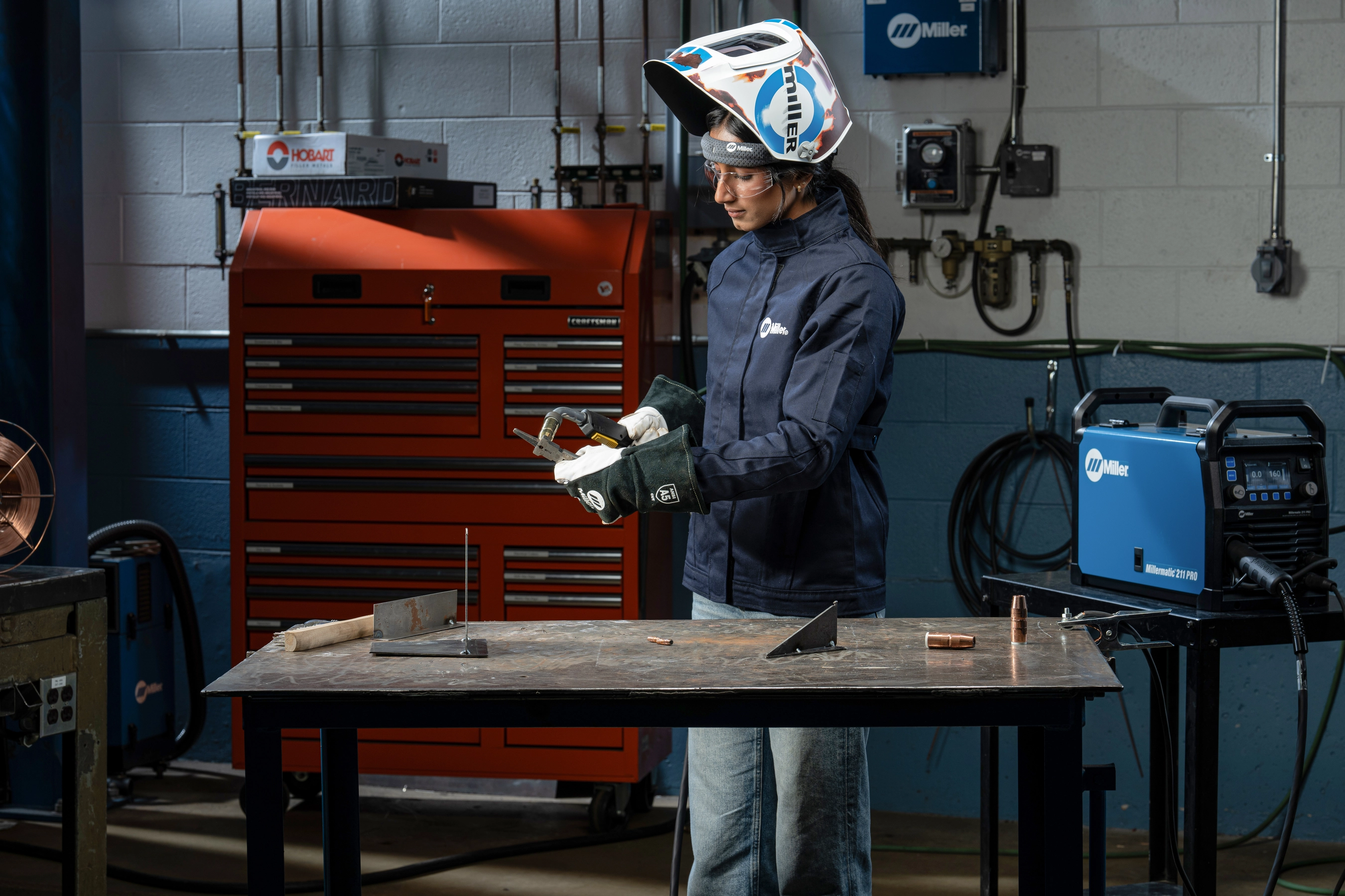Bernard Wingman being used in a shop application setting