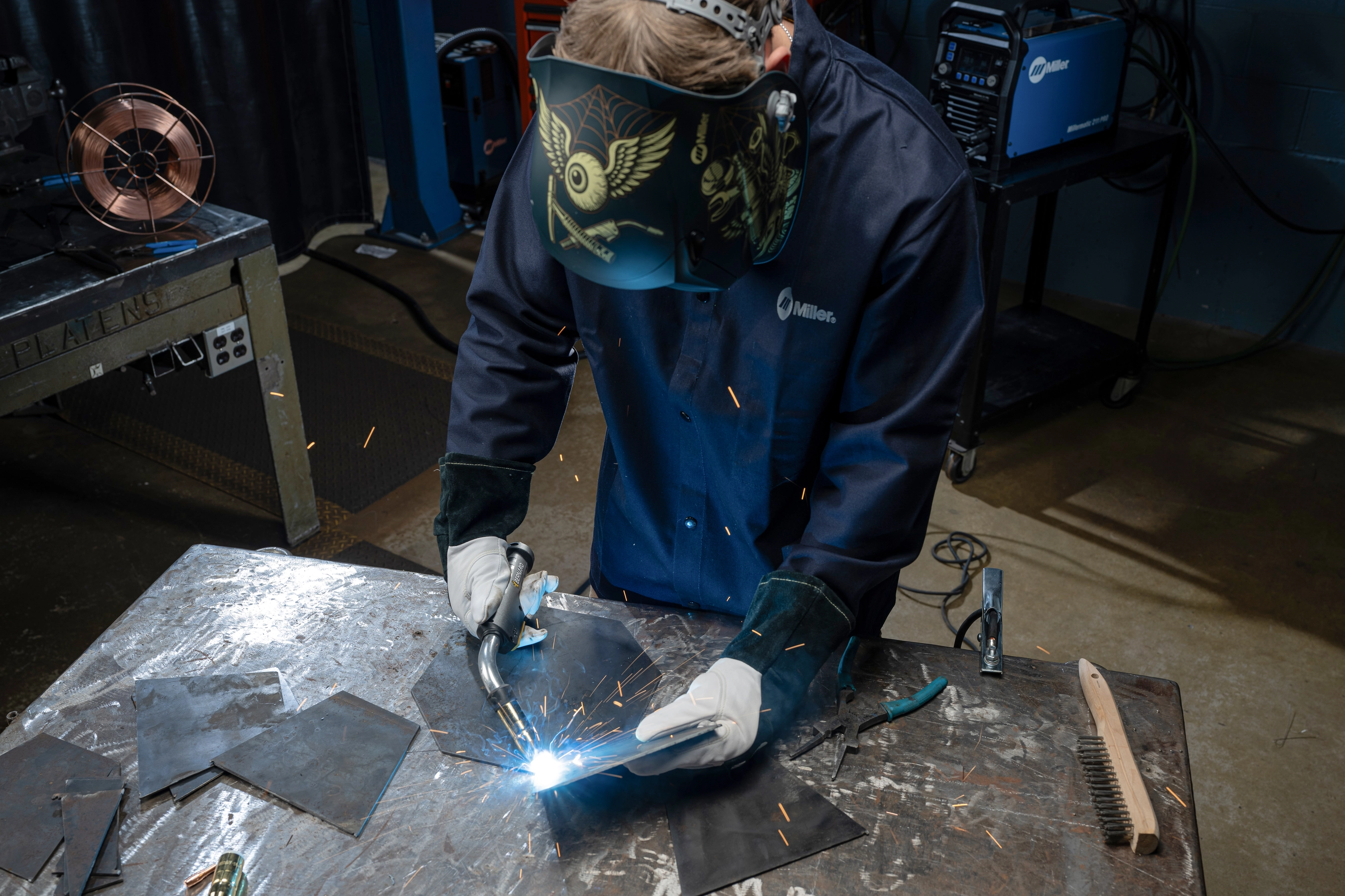 Bernard Wingman being used in a shop application setting
