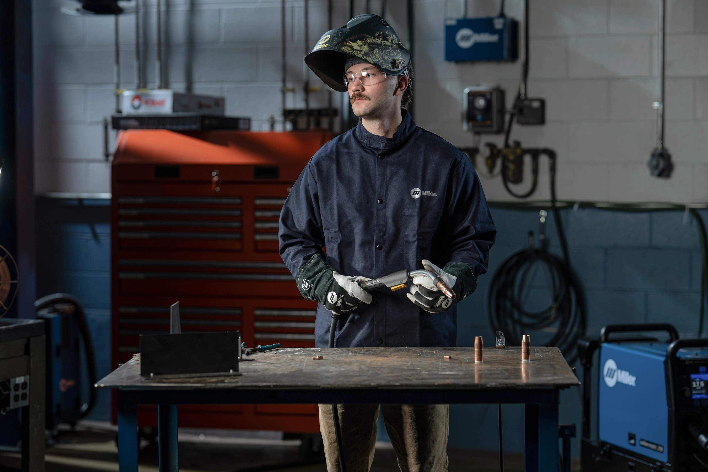 Bernard Wingman being used in a shop application setting