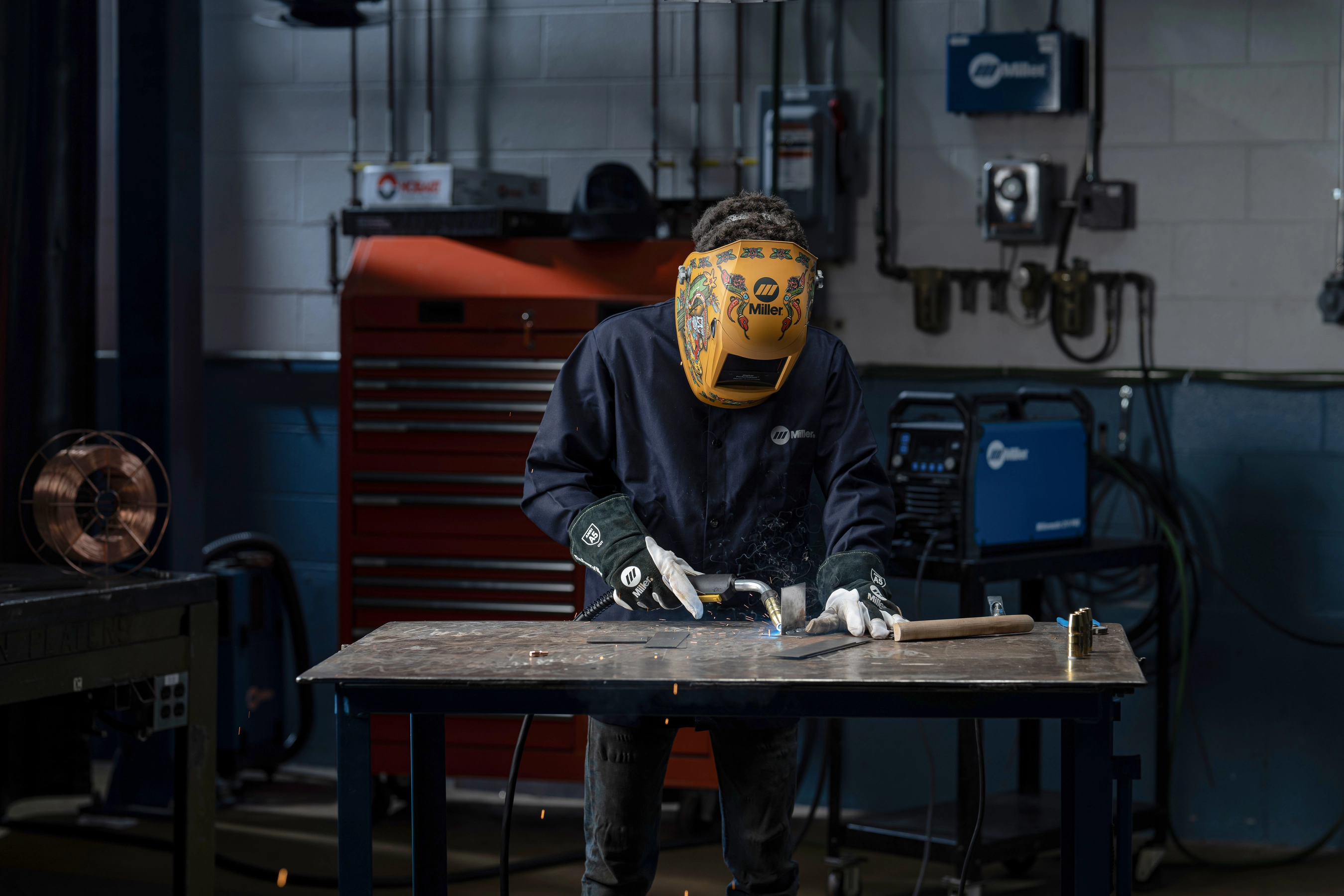 Bernard Wingman being used in a shop application setting