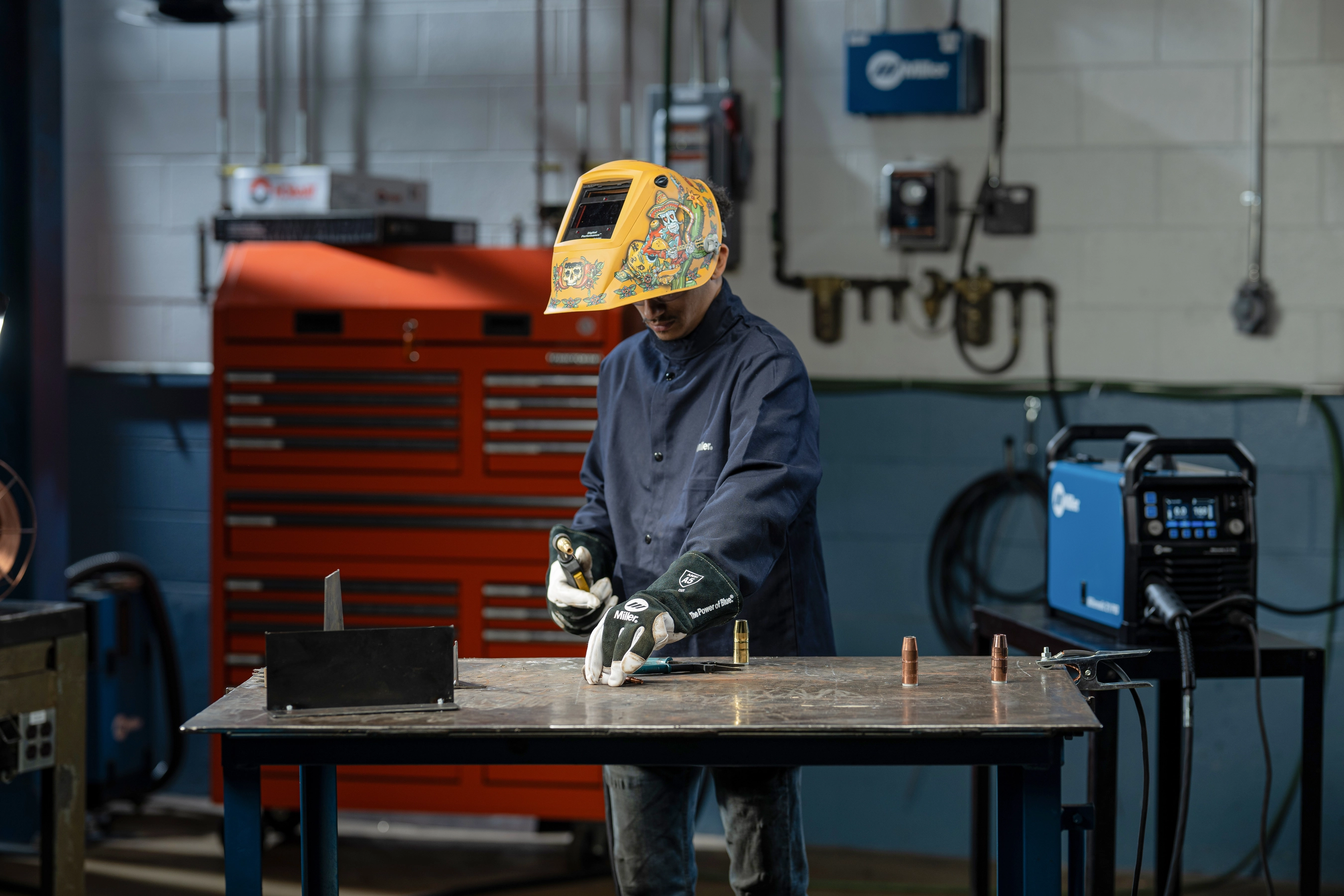 Bernard Wingman being used in a shop application setting