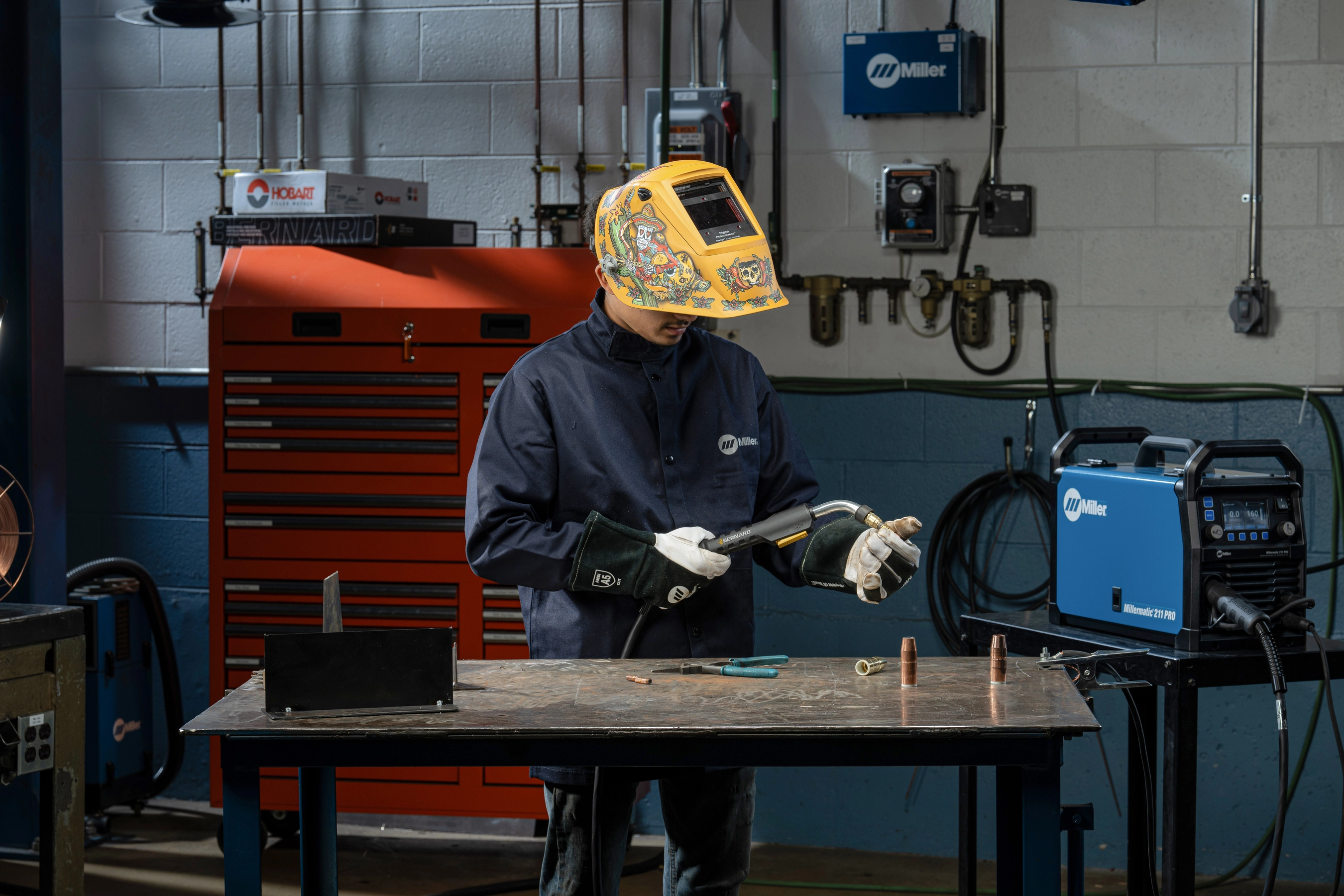 Bernard Wingman being used in a shop application setting