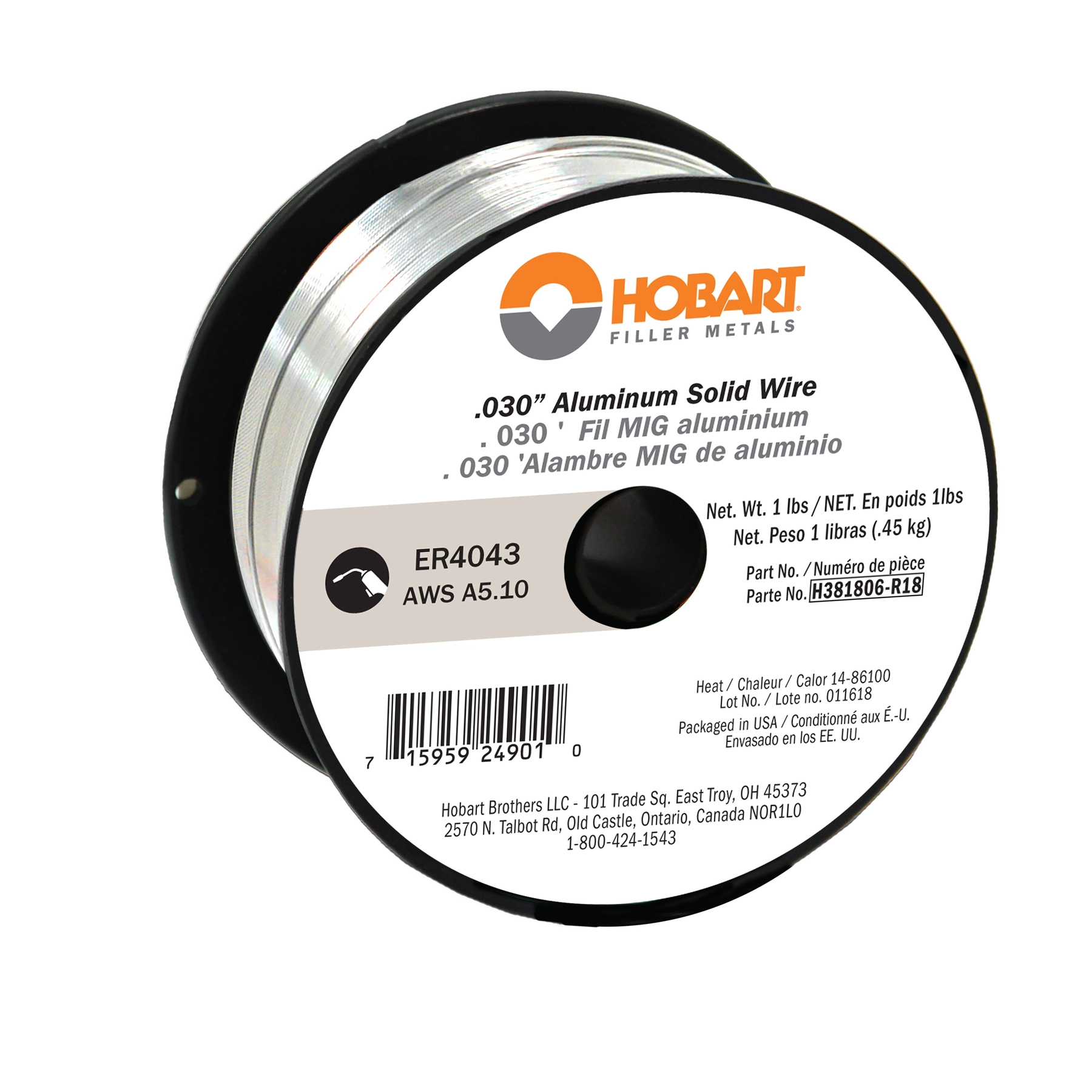 ER4043 Aluminum Wire .030, 1 lb. Spool | HobartWelders