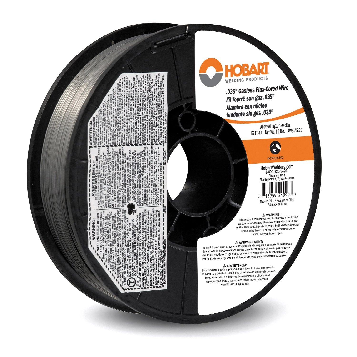 E71T-11 Flux-cored Wire .035, 10 lb. Spool | HobartWelders