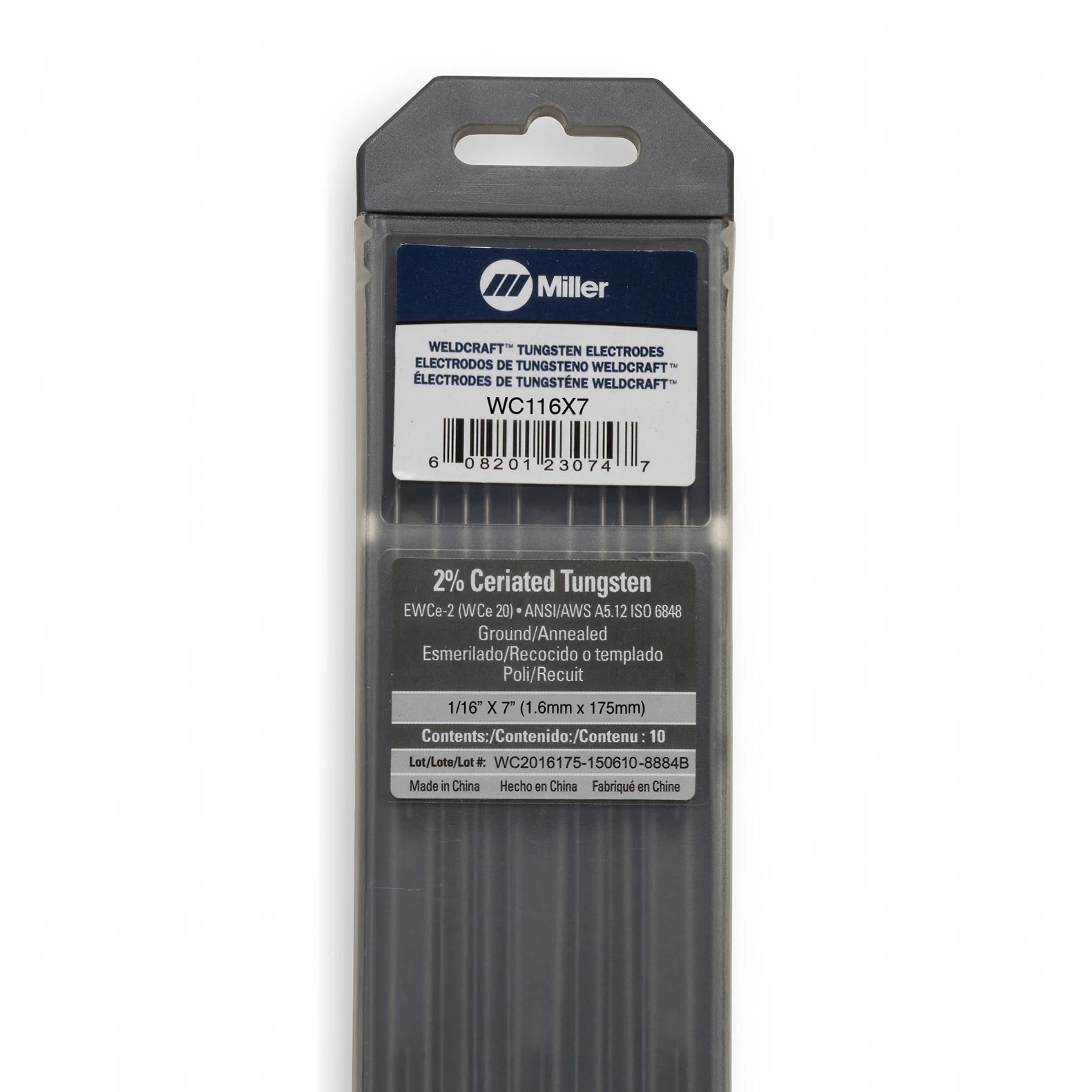 Weldcraft™ Tungsten, 2% Ceriated, 0.04 in. x 7 in. (1.0 mm x 175